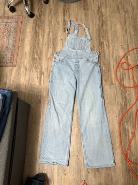 Hollister Light Blue Denim Overalls - Straight Leg